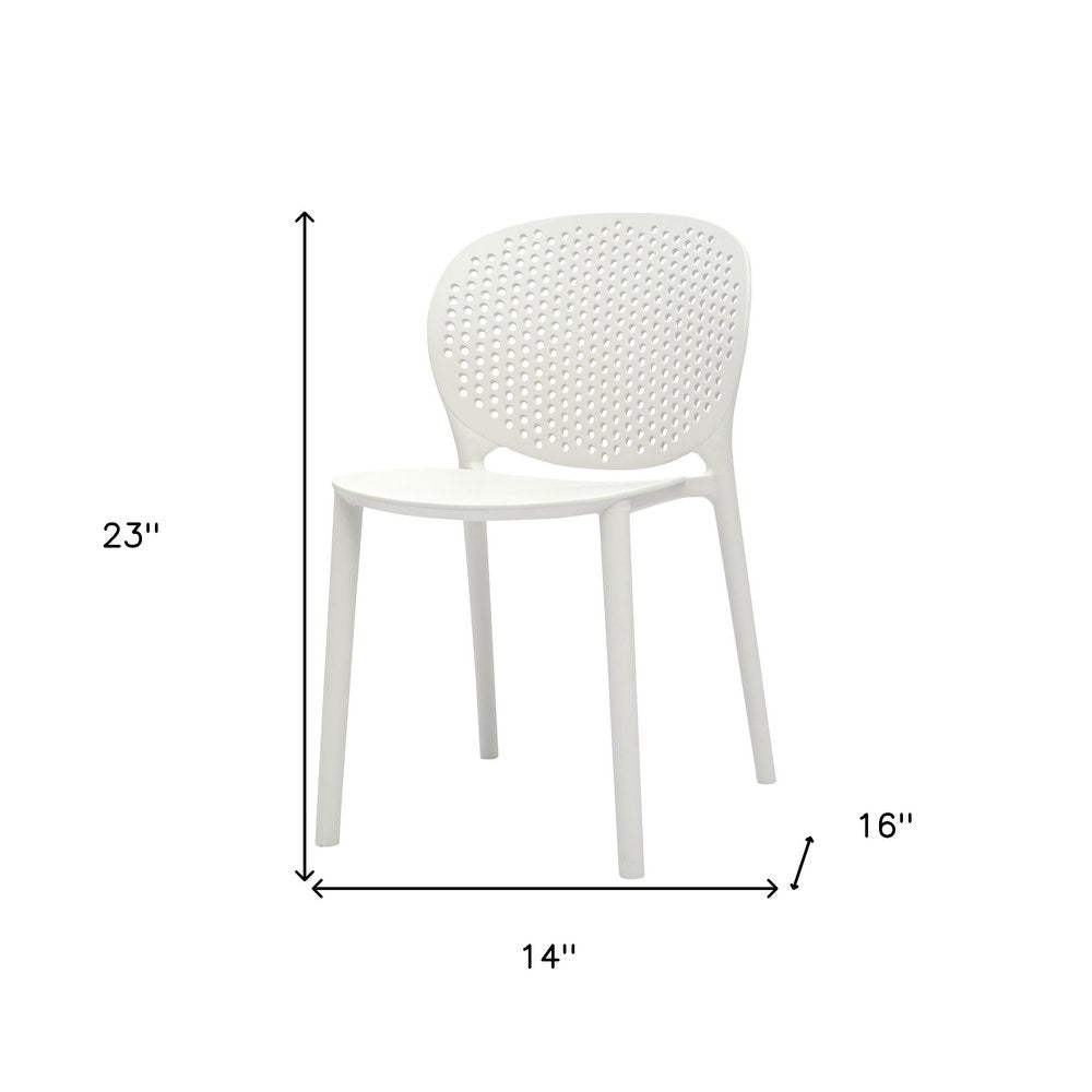 Set Of Four White Heavy Duty Plastic Juvenile Chairs - 23" H x 14" W x 16" D