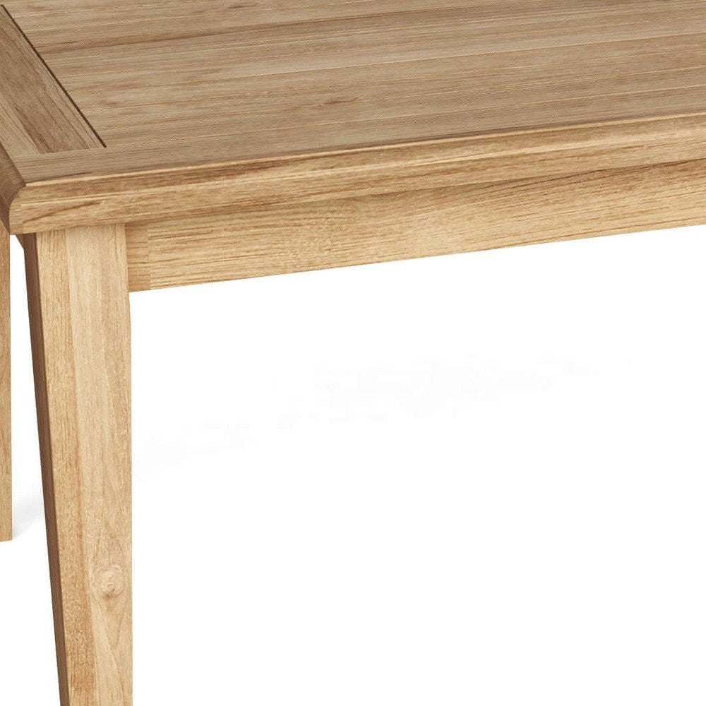 47" Natural Solid Wood Outdoor Coffee Table - 19" H x 47" W x 23" D. Outdoor table in tan wood.
