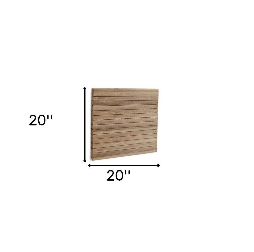 Natural Teak 20" Square Shower Mat on a white background