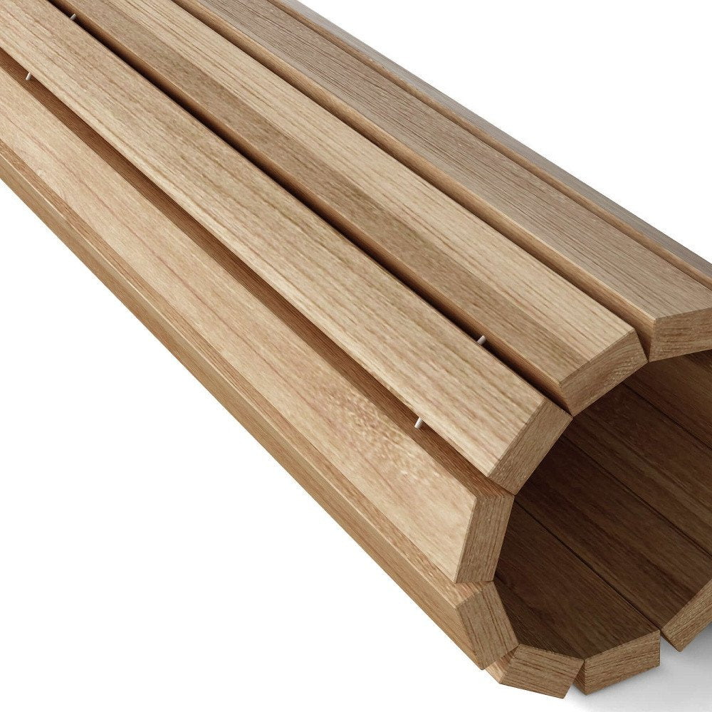 Natural Teak 20" Square Shower Mat on a white background