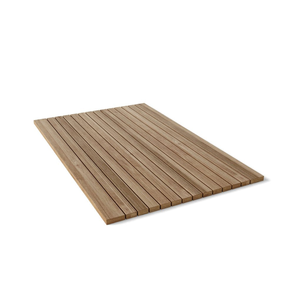 Natural Teak 20" Square Shower Mat on a white background