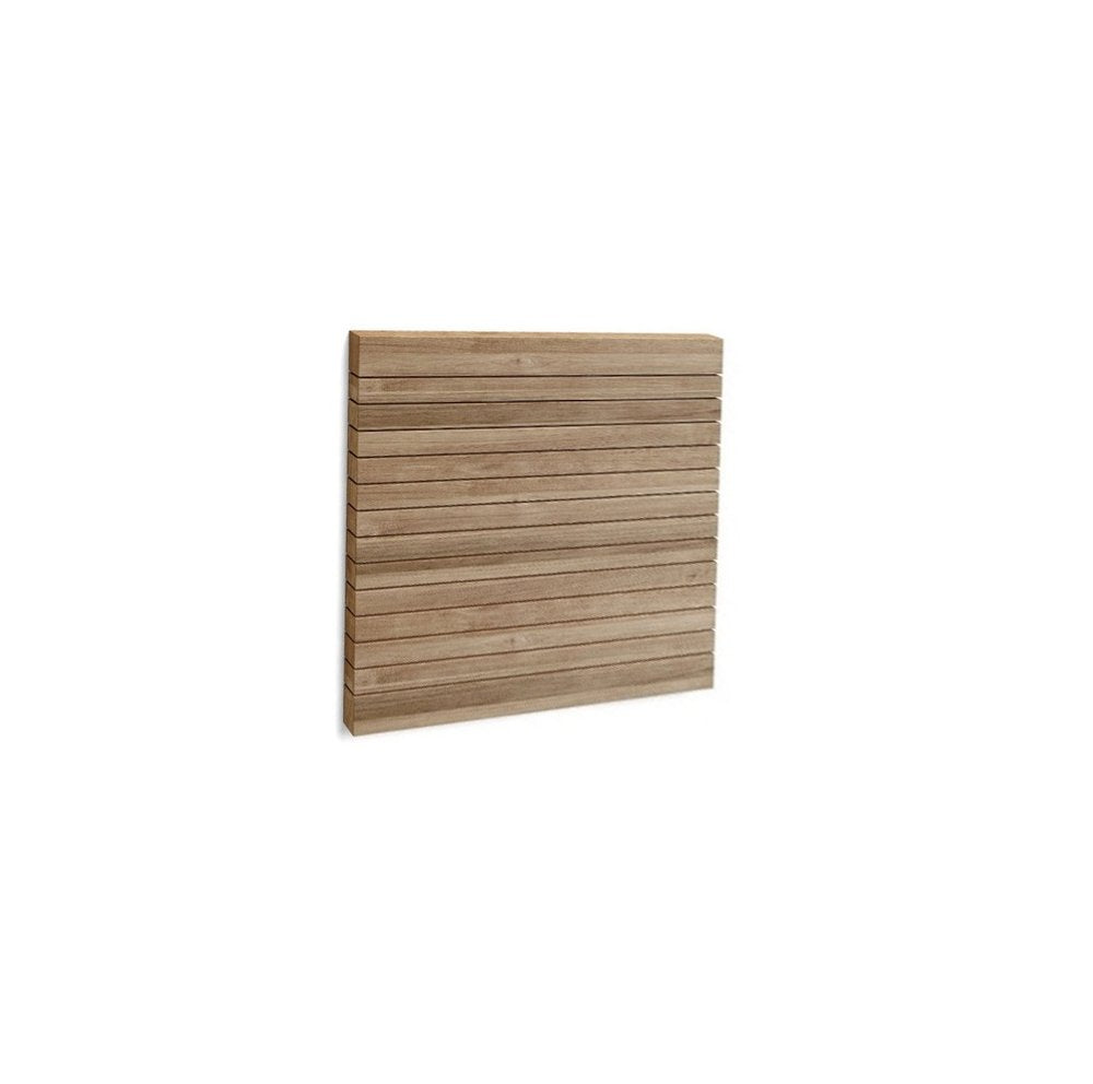 Natural Teak 20" Square Shower Mat on a white background