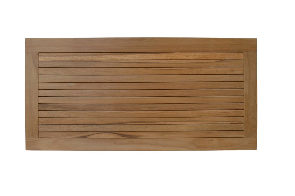 Natural Teak 39" Shower Mat on a white background