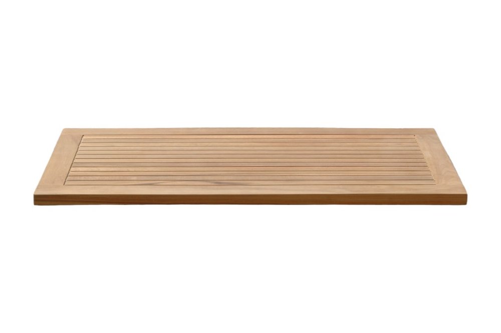 Natural Teak 39" Shower Mat on a white background