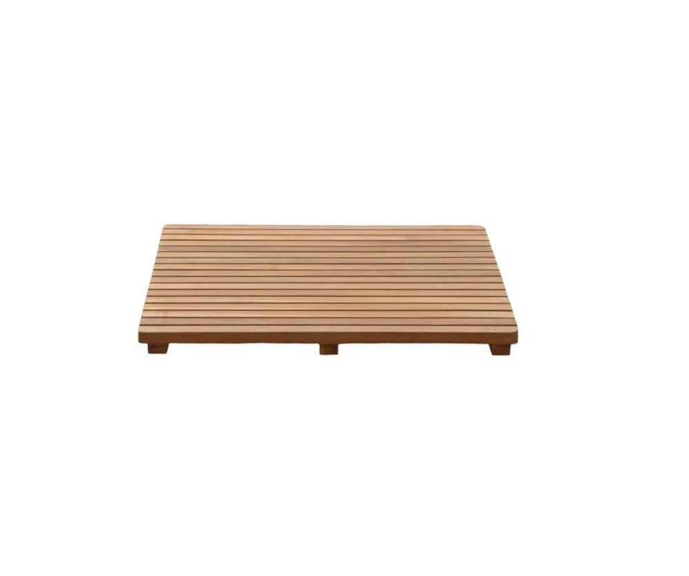Natural Teak 24" Square Shower Mat on a white background