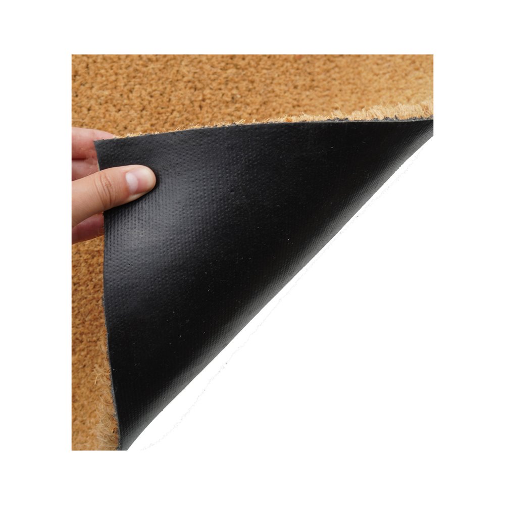 30" X 48" Natural Coir Outdoor Door Mat. Doormat isolated on a plain white background, in a tan finish.