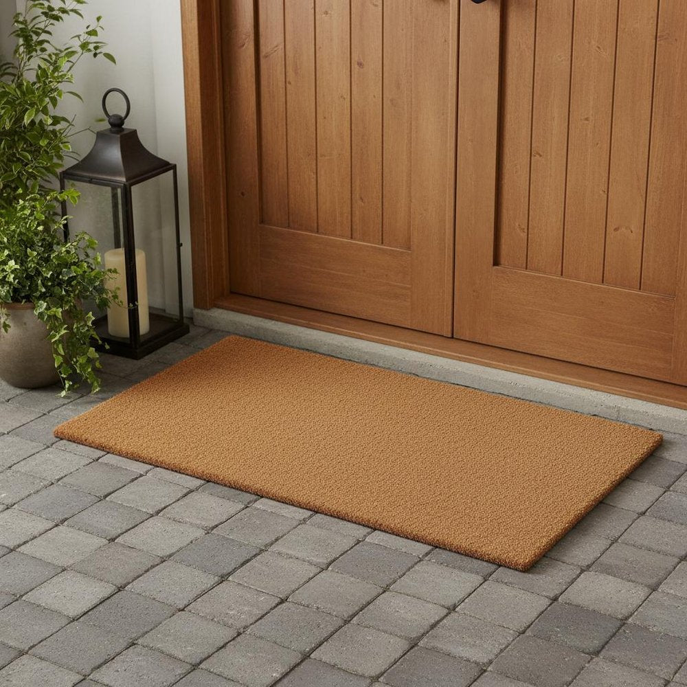 30" X 48" Natural Coir Outdoor Door Mat. Doormat in tan.