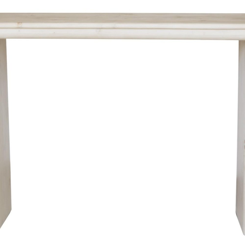 60" Natural Solid Wood Oval Console Table on a white background