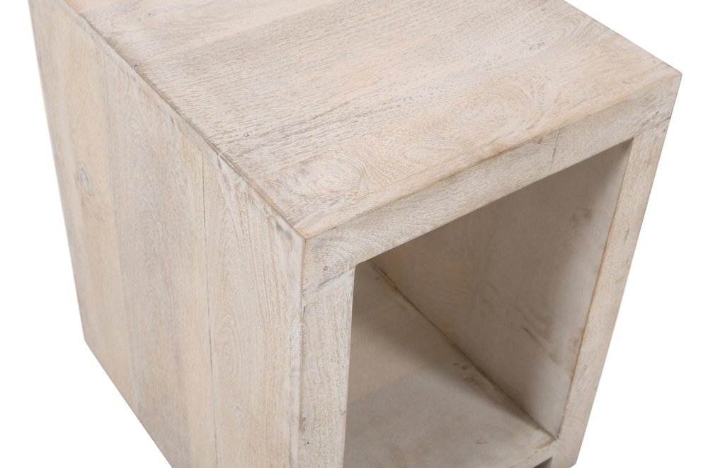 Three Piece Natural Solid Wood Distressed Sled Coffee And End Tables Set on a white background