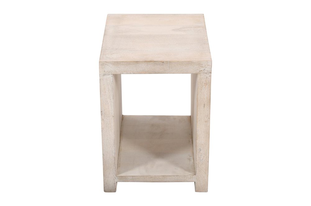 Three Piece Natural Solid Wood Distressed Sled Coffee And End Tables Set on a white background