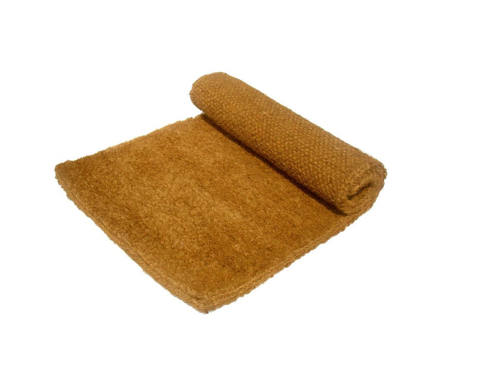 36" X 72" Brown Coir Outdoor Door Mat. Doormat isolated on a plain white background, showing its brown color.