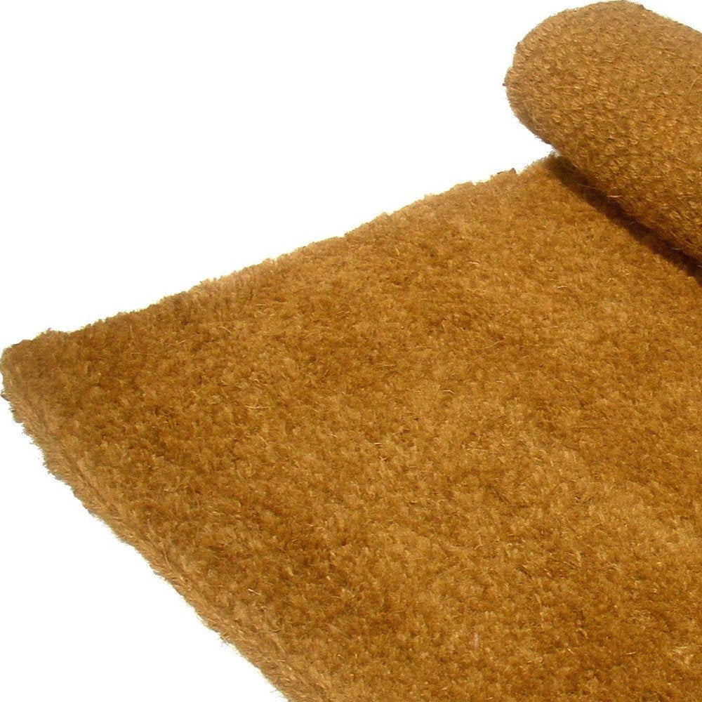 36" X 72" Brown Coir Outdoor Door Mat. Doormat isolated on a plain white background, in a brown finish.