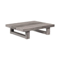 33" Gray Solid Wood Outdoor Coffee Table. Outdoor table isolated on a plain white background, in a gray wood finish.