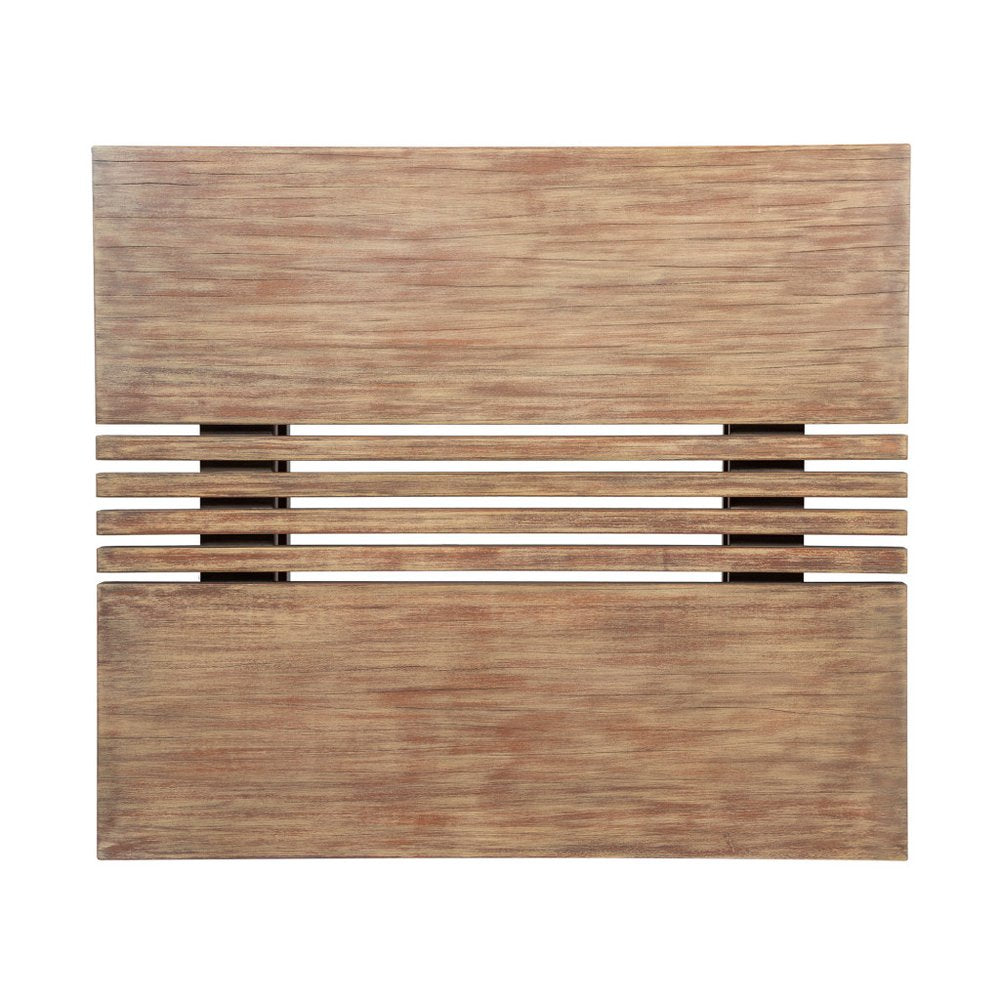 33" Natural Solid Wood Outdoor Coffee Table. Outdoor table isolated on a plain white background, showing a tan wood surface.