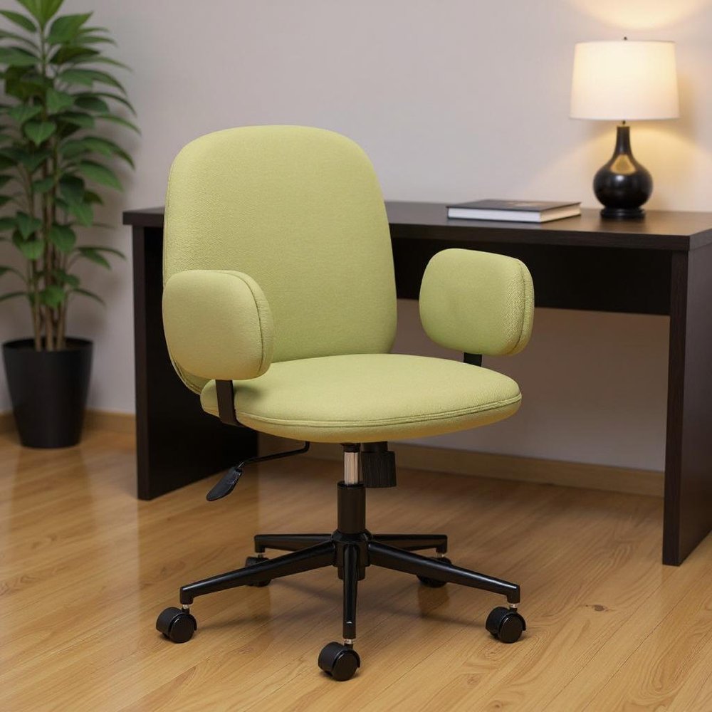 Green and Black Adjustable Height Swivel Rolling Office Chair - 37.40" H x 26.00" W x 26.00" D