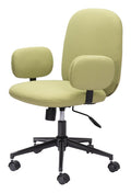 Green and Black Adjustable Height Swivel Rolling Office Chair - 37.40" H x 26.00" W x 26.00" D on a white background
