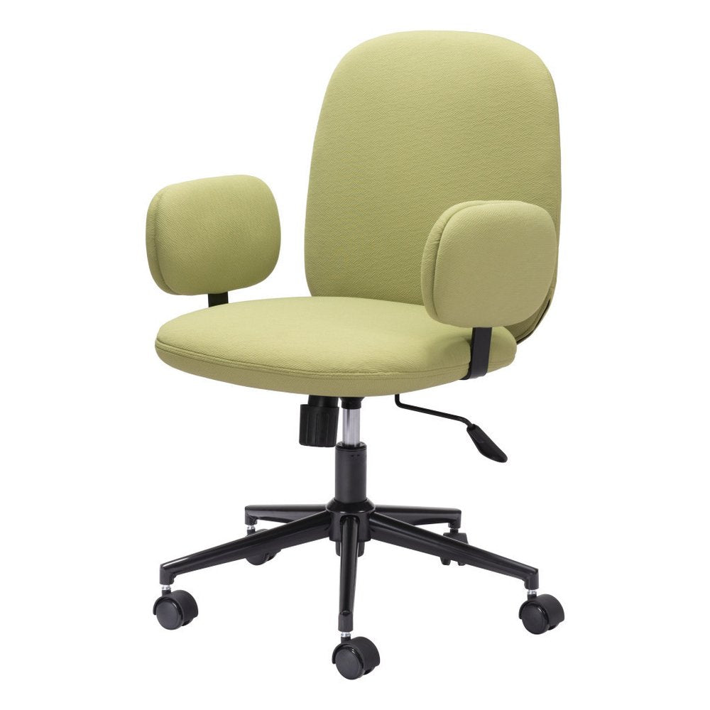 Green and Black Adjustable Height Swivel Rolling Office Chair - 37.40" H x 26.00" W x 26.00" D