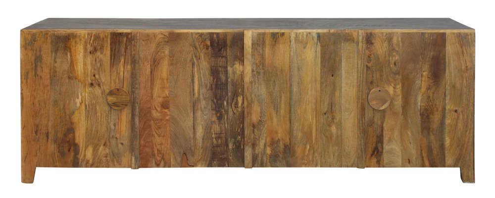 86" Dark Gray Carved Floral Distressed Solid Wood Enclosed Storage TV Stand on a white background
