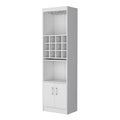71" White Wood Bar Cabinet With Two Doors on a white background