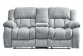 77" Light Gray Manual Reclining Loveseat With Storage on a white background