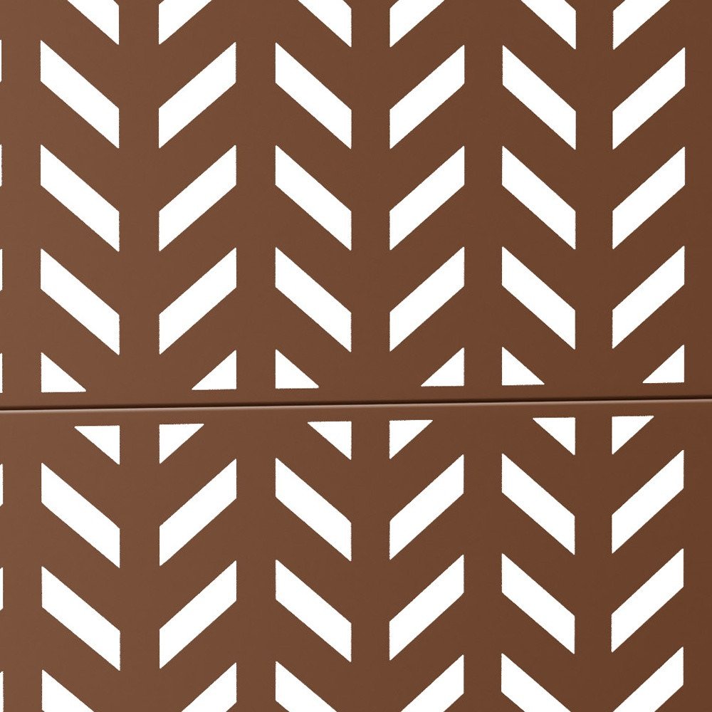 72" Brown Steel Three Panel Outdoor Privacy Screen