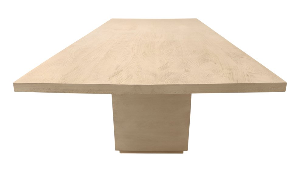96" Natural and Brown Solid Wood Pedestal Base Dining Table on a white background