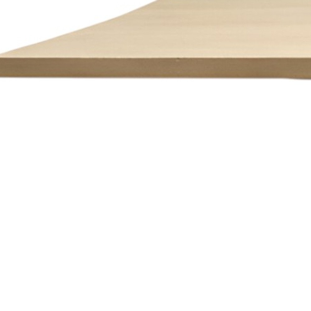 96" Natural and Brown Solid Wood Pedestal Base Dining Table on a white background