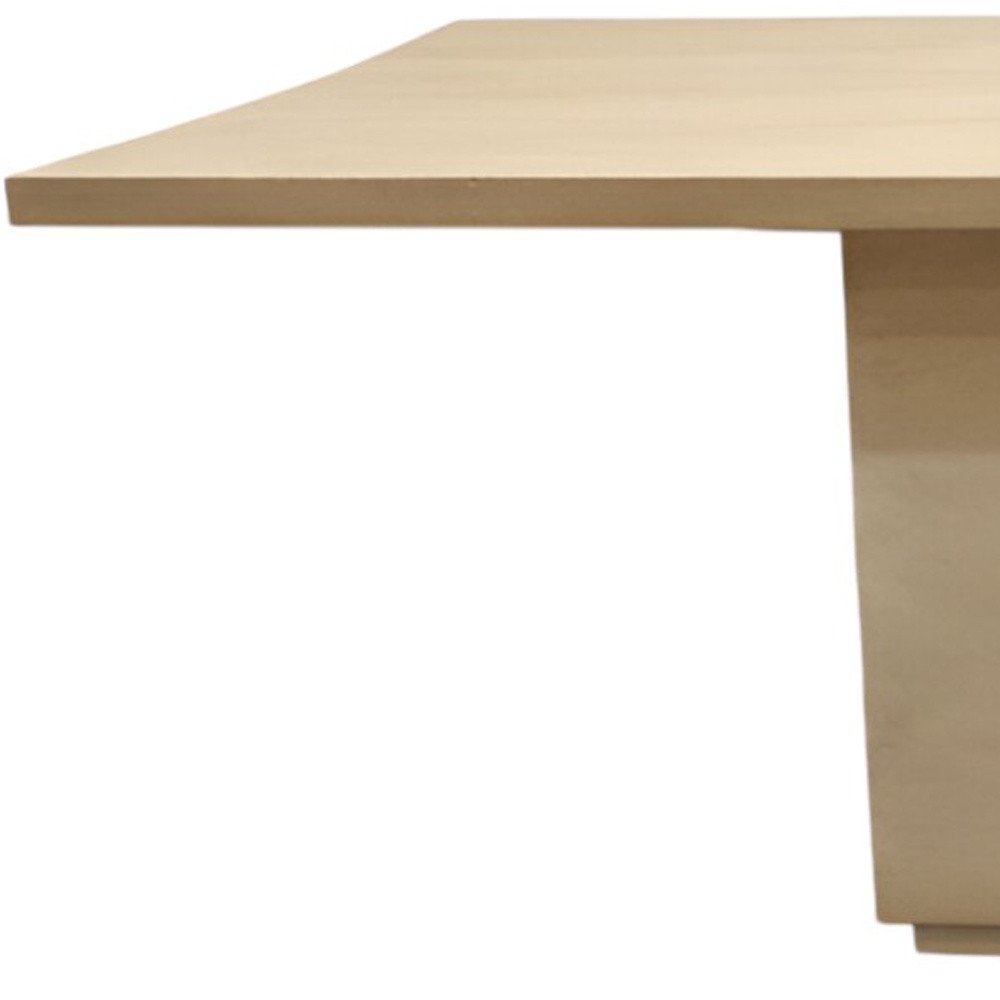 96" Natural and Brown Solid Wood Pedestal Base Dining Table on a white background