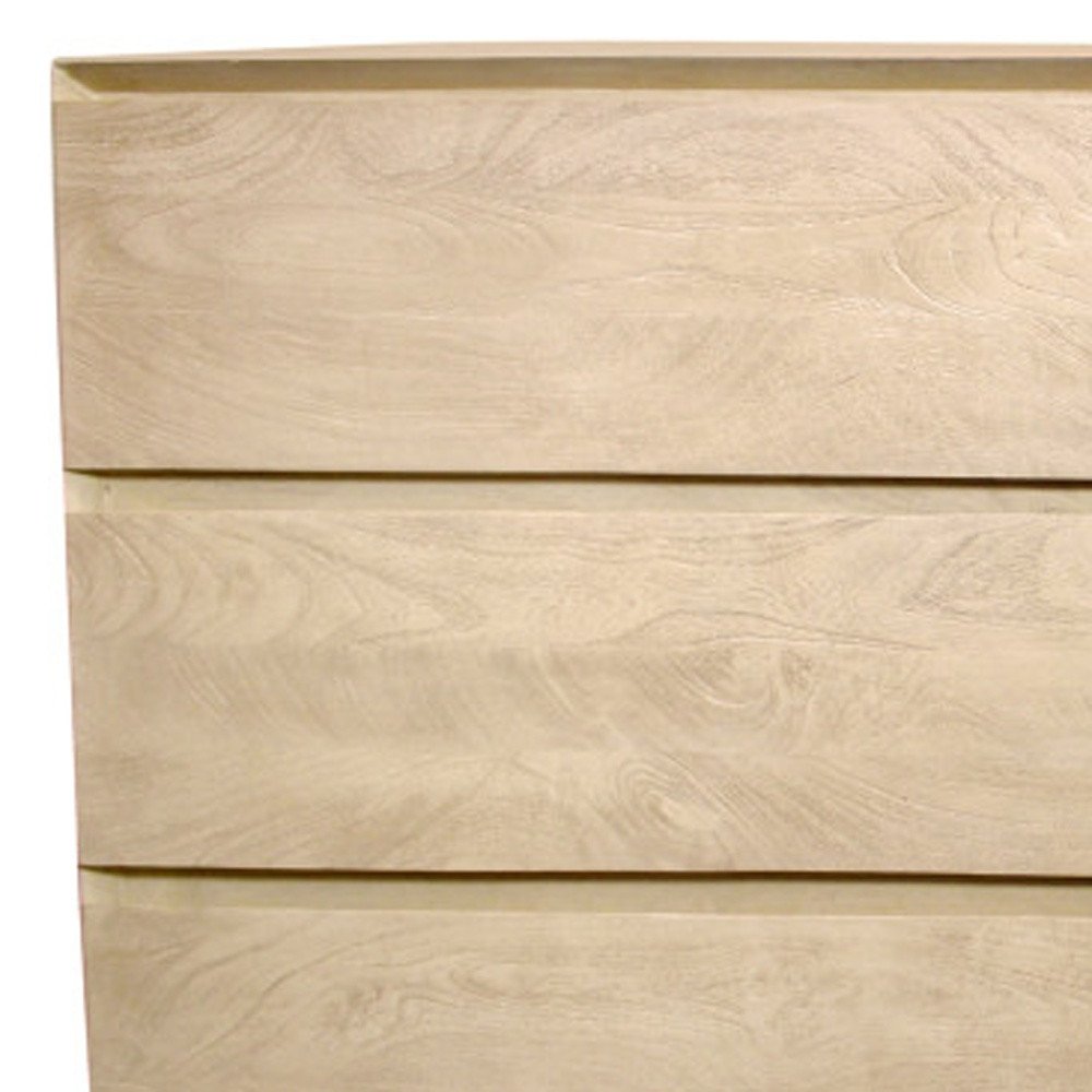 72" Natural Solid Wood Six Drawer Double Dresser close-up detail