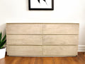 72" Natural Solid Wood Six Drawer Double Dresser