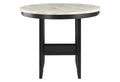 42" White and Black Wood And Faux Marble Round Counter Height Bar Table. Bar & restaurant table isolated on a plain white background, finished in black wood.