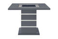 47" Dark Gray Silver And Black Glass Faux Crystal And Wood Square Bar Table. Bar & restaurant table isolated on a plain white background, in a charcoal glass finish.