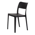 Set of Two Black Heavy Duty Plastic Outdoor Stacking Accent Chairs on a white background