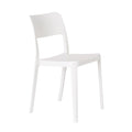 Set of Two White Heavy Duty Plastic Outdoor Stacking Accent Chairs on a white background