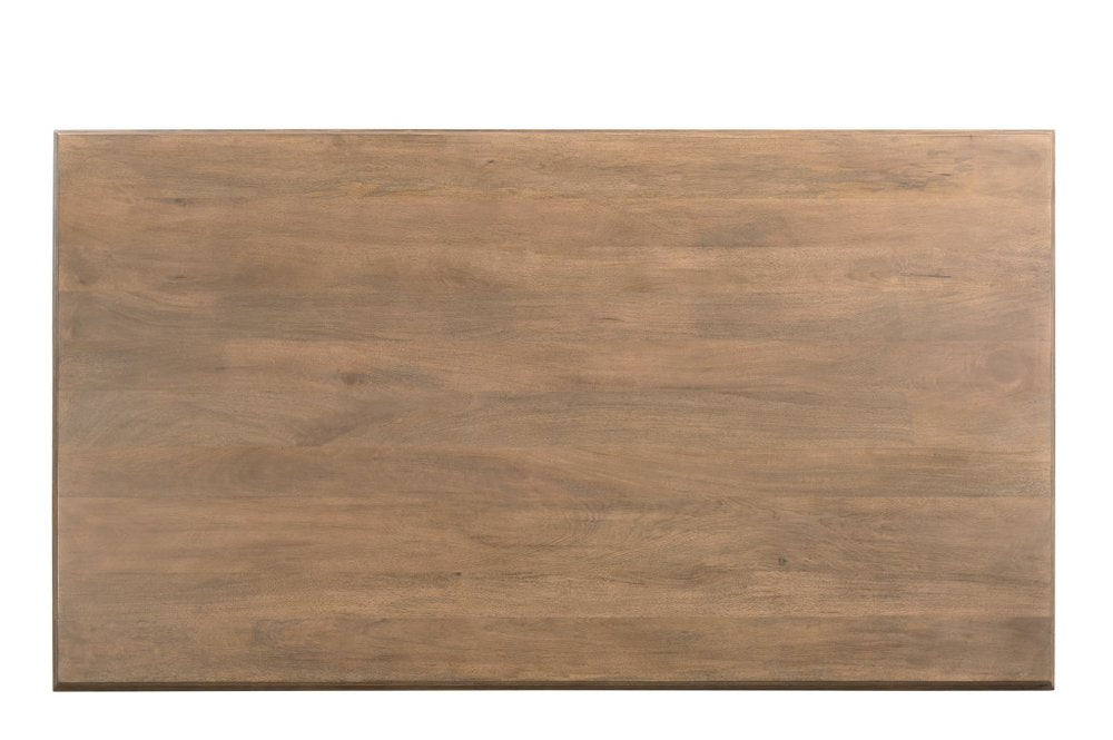 96" Brown Solid Wood Double Pedestal Base Dining Table