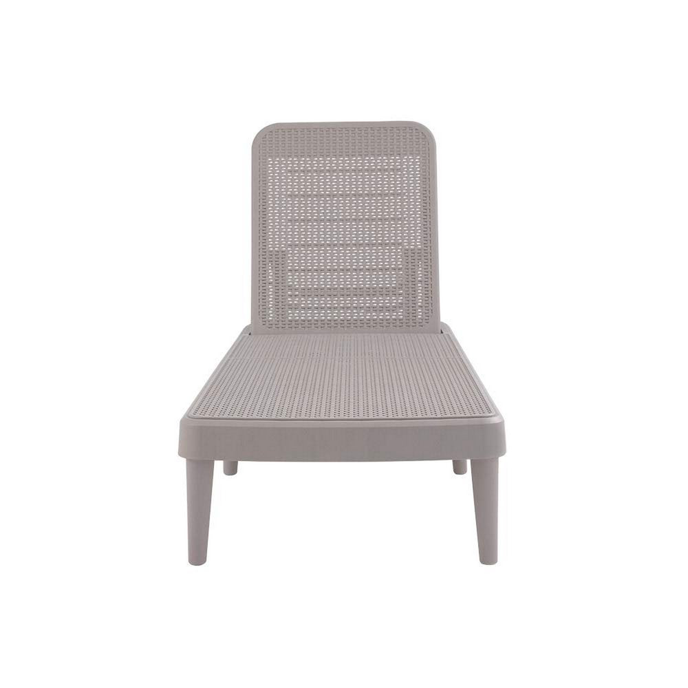 75" Taupe Heavy Duty Plastic Outdoor Stacking Chaise Lounge