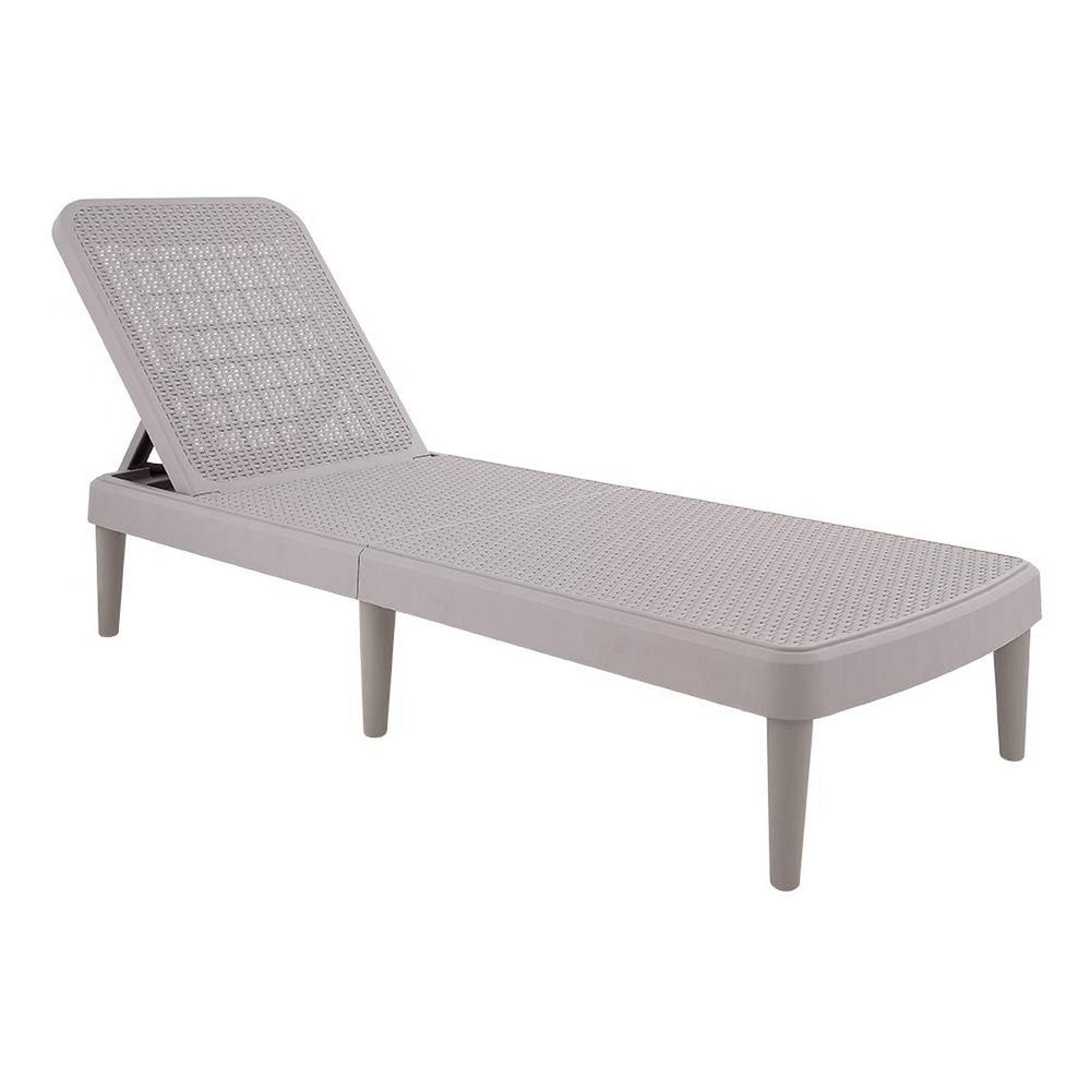 75" Taupe Heavy Duty Plastic Outdoor Stacking Chaise Lounge