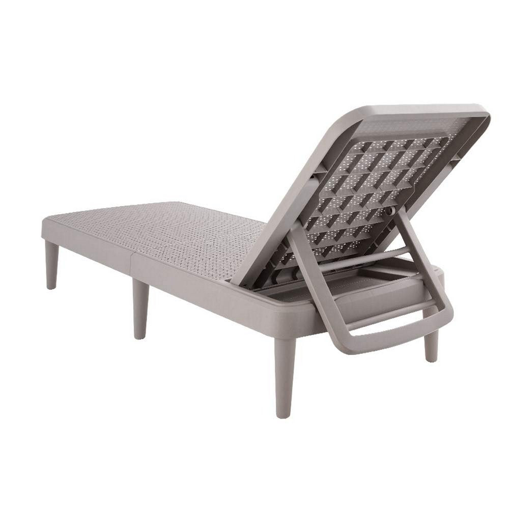 75" Taupe Heavy Duty Plastic Outdoor Stacking Chaise Lounge