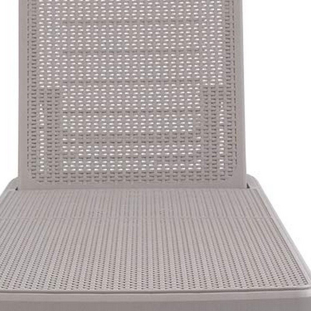 75" Taupe Heavy Duty Plastic Outdoor Stacking Chaise Lounge