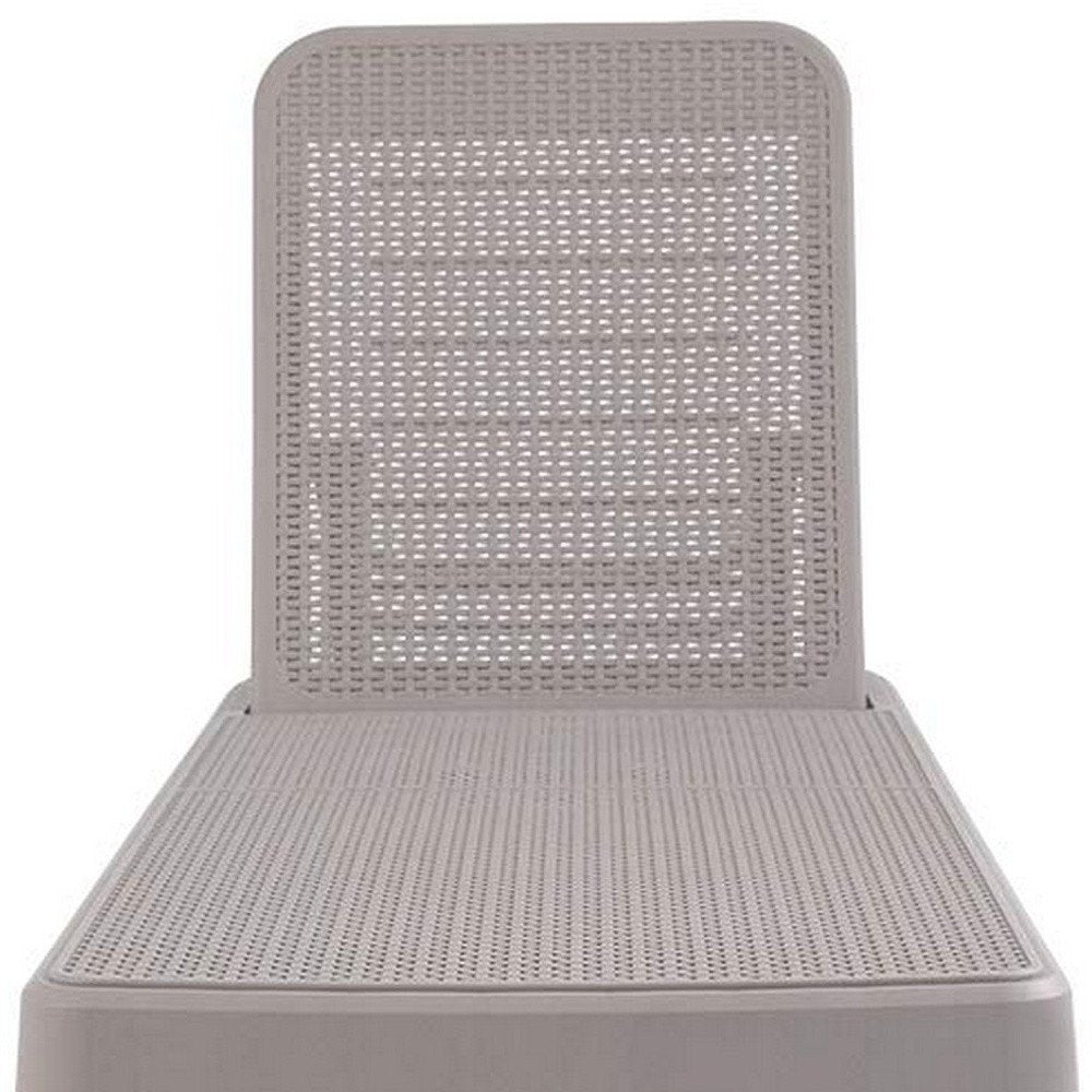 75" Taupe Heavy Duty Plastic Outdoor Stacking Chaise Lounge
