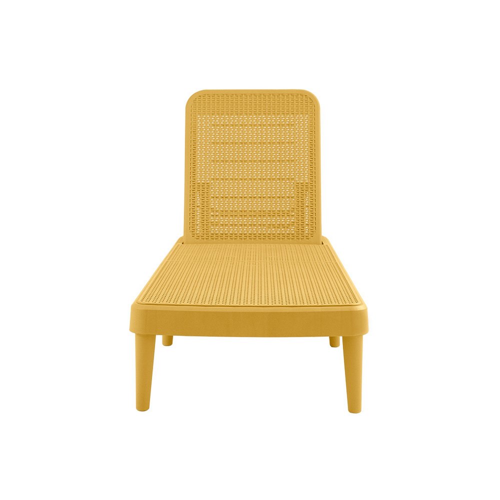 75" Gold Heavy Duty Plastic Outdoor Stacking Chaise Lounge