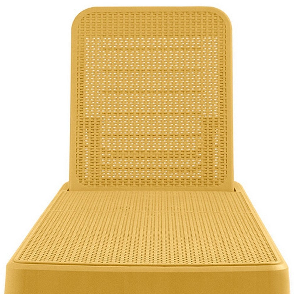 75" Gold Heavy Duty Plastic Outdoor Stacking Chaise Lounge