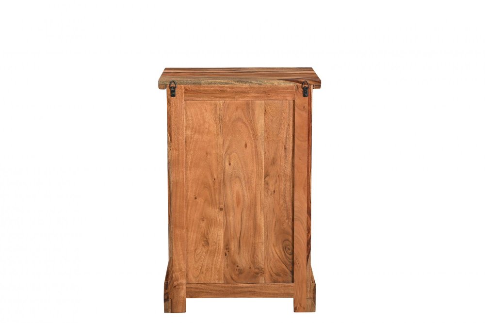30" Natural Solid Wood Three Drawers Filing Cabinet. Filing cabinet isolated on a plain white background, in a tan wood finish.