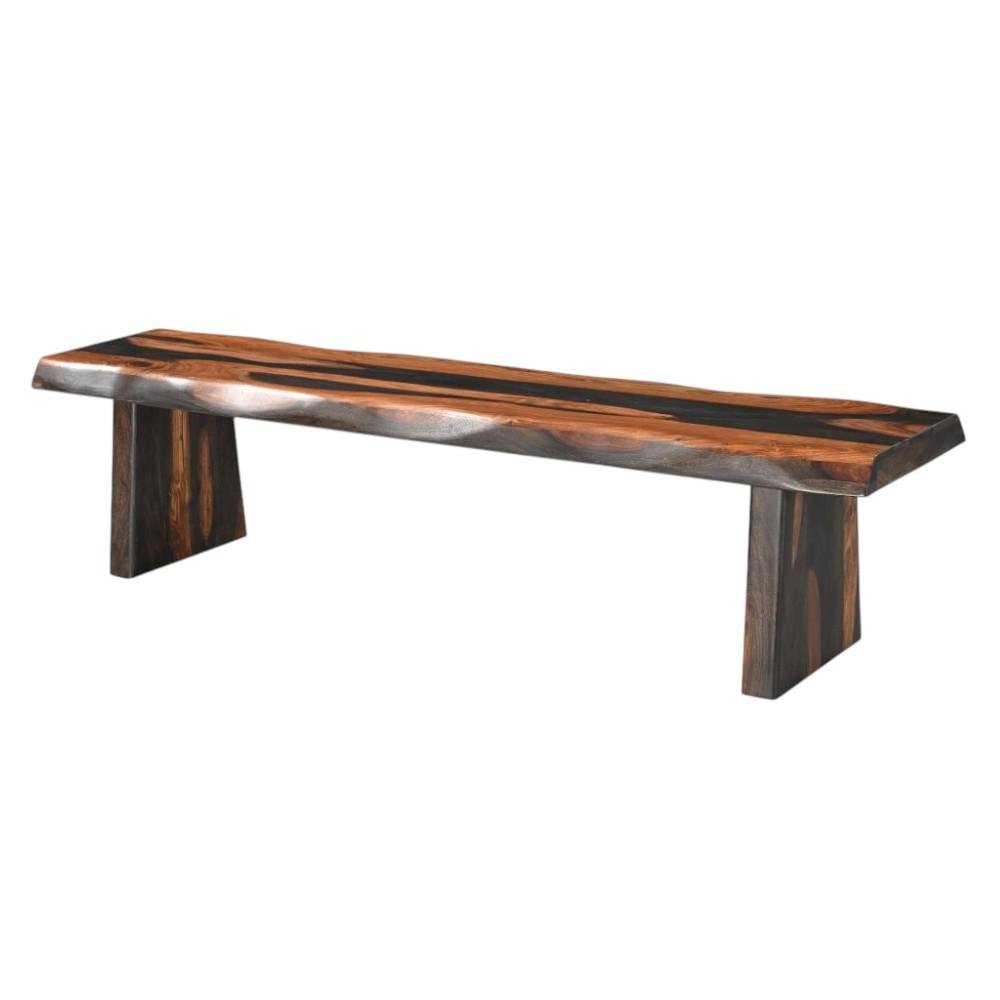 75" Brown Solid Wood Live Edge Dining Bench - SKU 565285