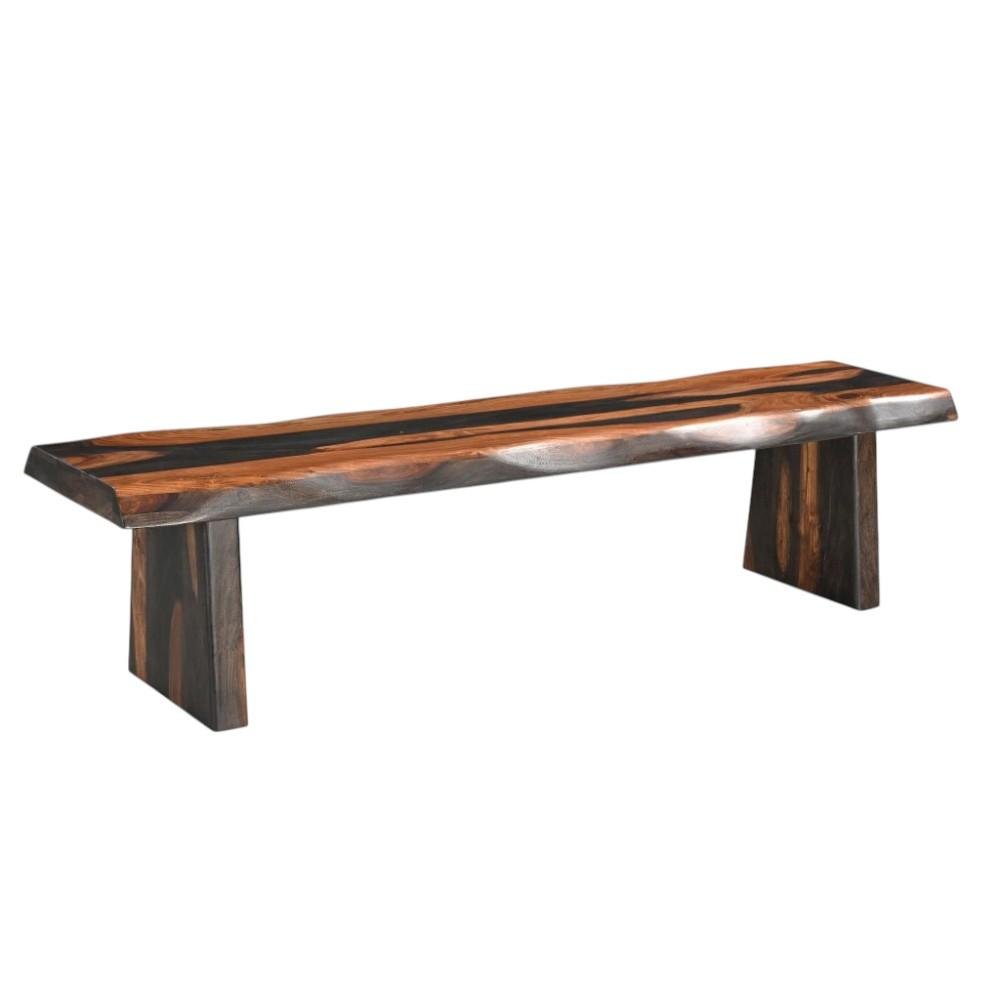 75" Brown Solid Wood Live Edge Dining Bench - SKU 565285