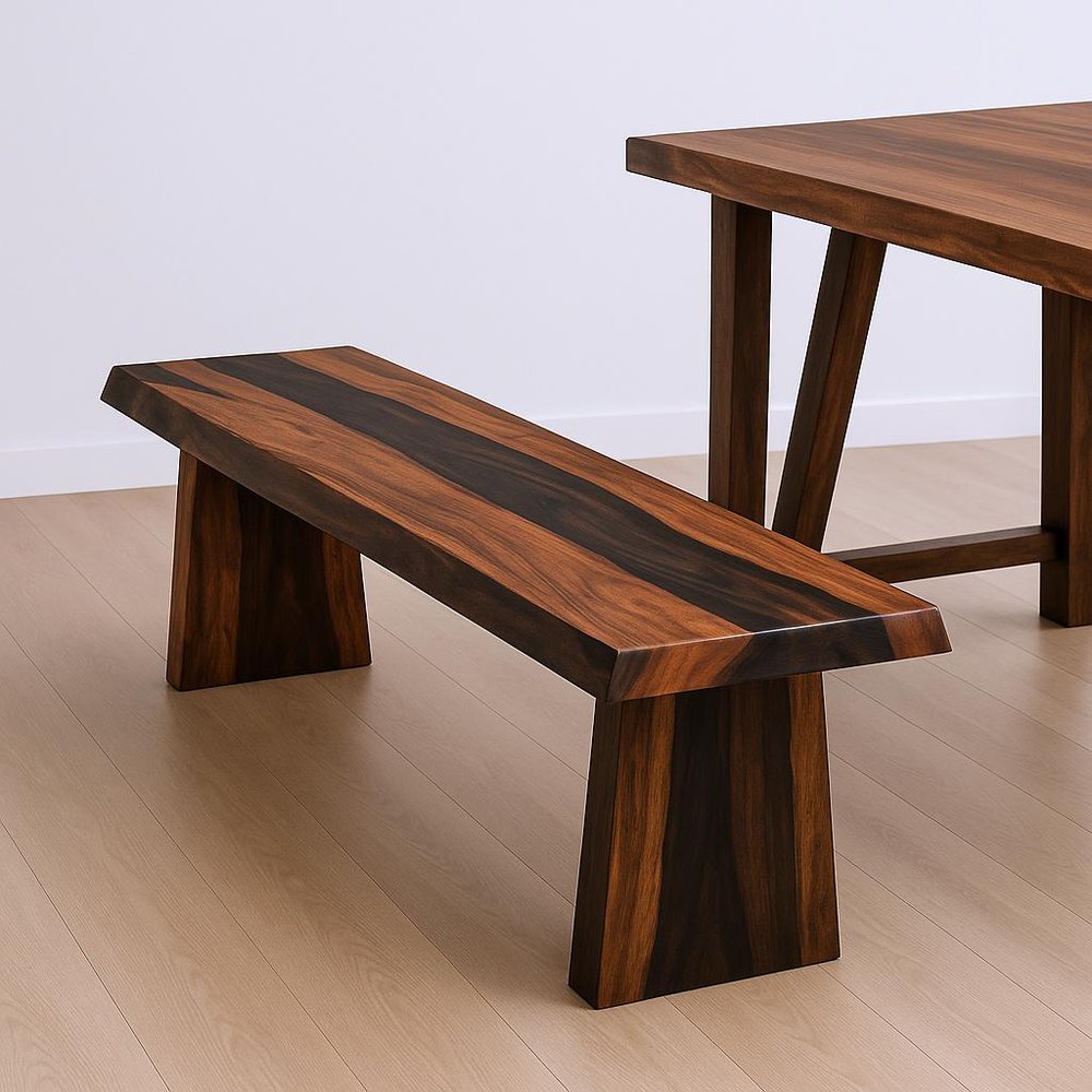 75" Brown Solid Wood Live Edge Dining Bench - SKU 565285