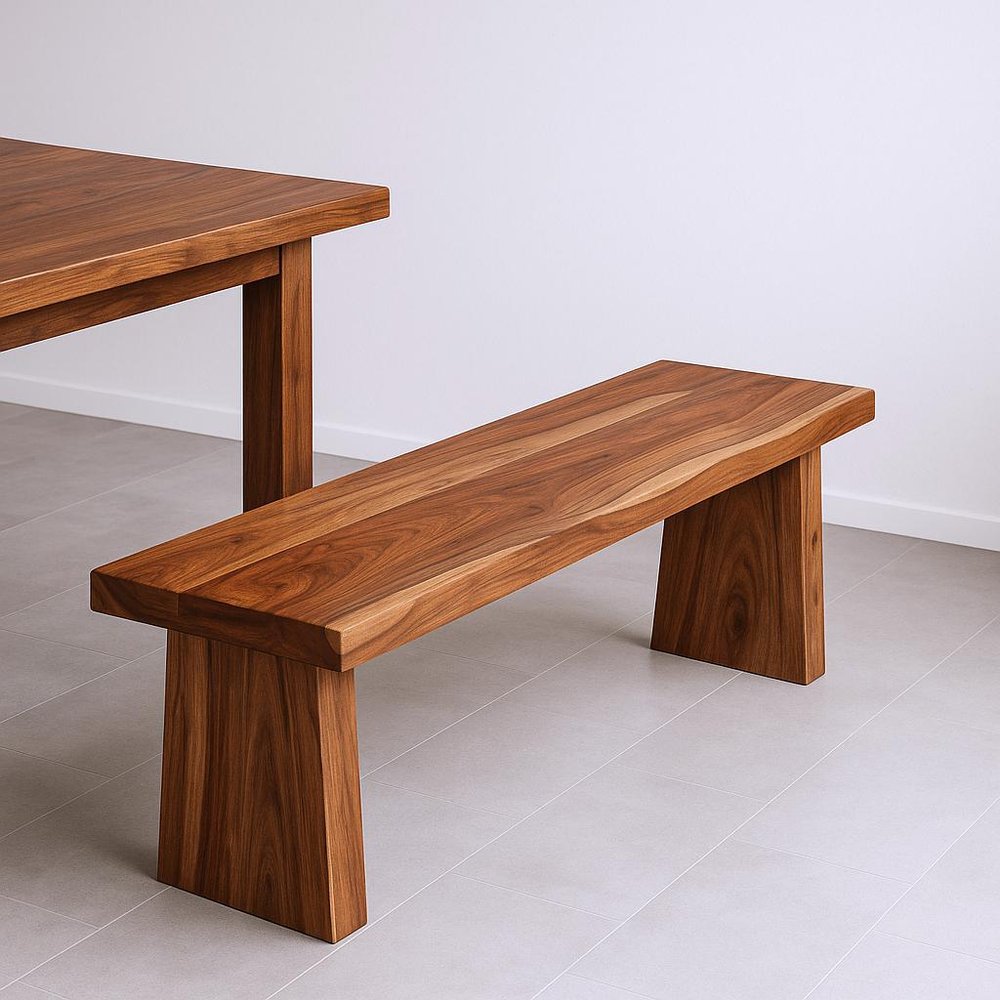 75" Brown Solid Wood Live Edge Dining Bench - SKU 565288