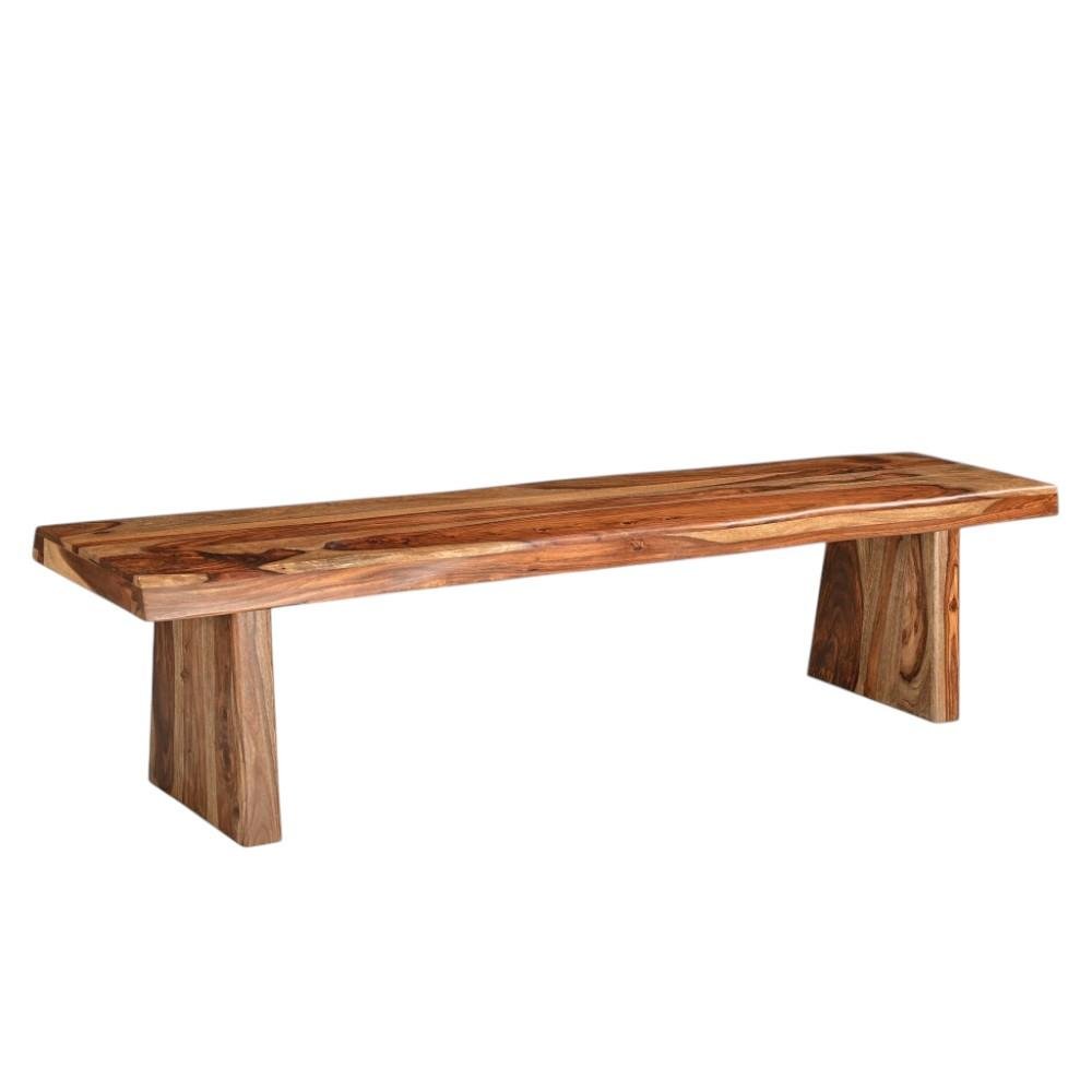 75" Brown Solid Wood Live Edge Dining Bench - SKU 565288