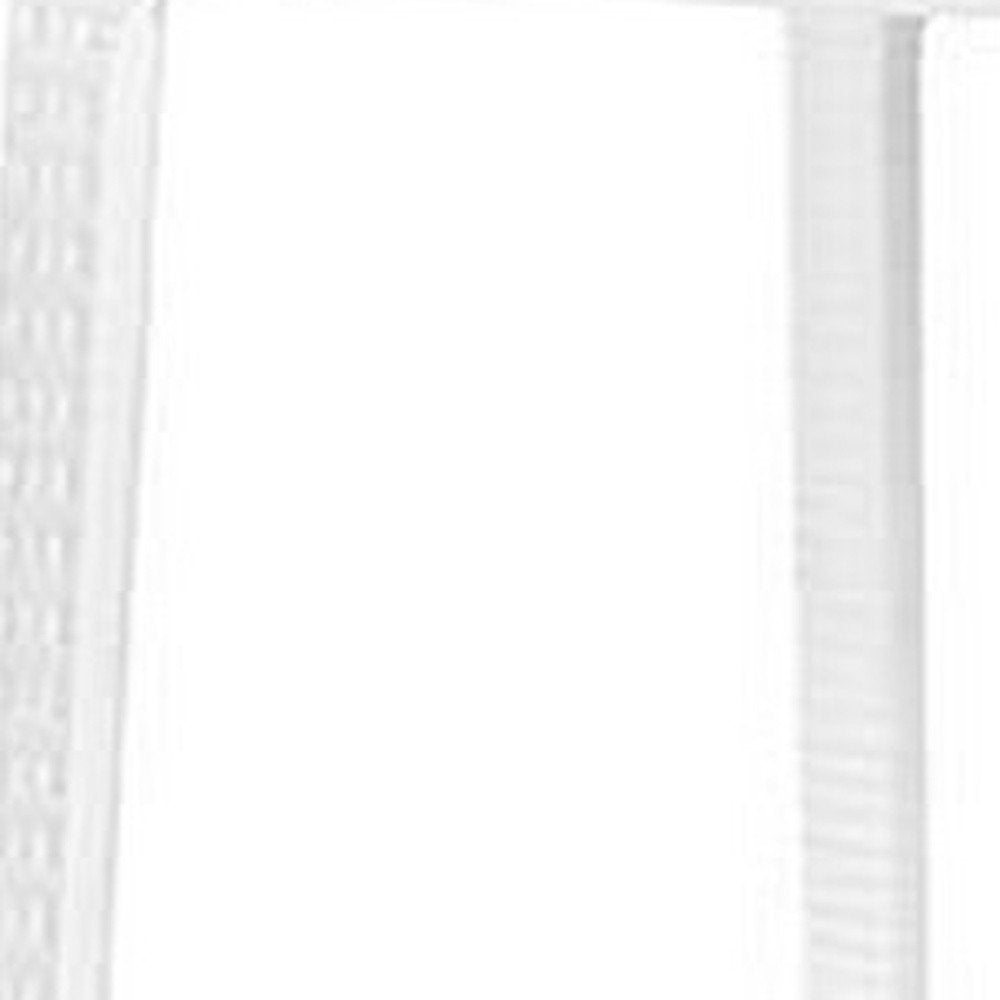 Set of Two 30" White Faux Rattan Low Back Outdoor Bar Height Chairs on a white background