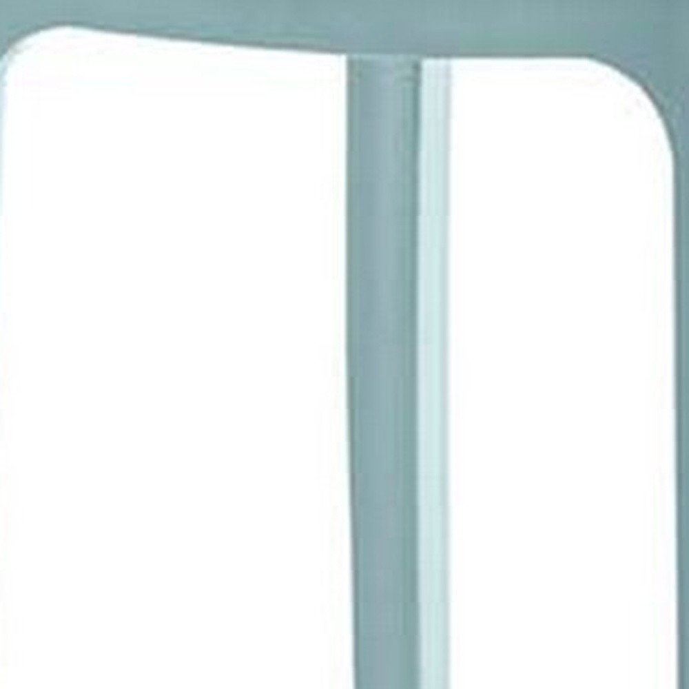 Set of Two 30" Baby Blue Heavy Duty Plastic Low Back Outdoor Bar Height Chairs - 40.20" H x 19.90" W x 20.00" D